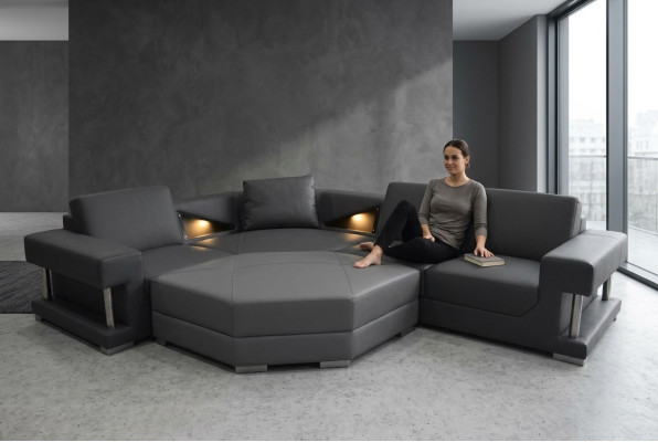 Sofá de esquina sofá tapizado esquina paisaje de vida couches de diseñador textil A1131 cuarto