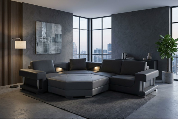 Sofá de esquina sofá tapizado esquina paisaje de vida couches de diseñador textil A1131 cuarto