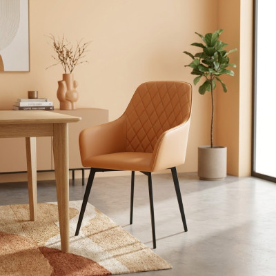 Silla 1x Acolchada Silla Sala de televisión Lounge Club Cuero Textil Asiento Butaca Comer Nuevo Madera