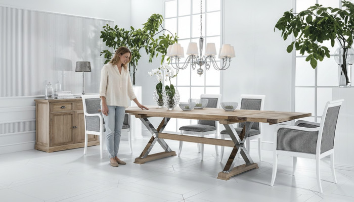 Diseño de mesa extensible de madera clásica de lujo para la sala de estar