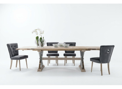 Silla de diseñador Chesterfield con respaldo de martillo, sillas de comedor tapizadas.