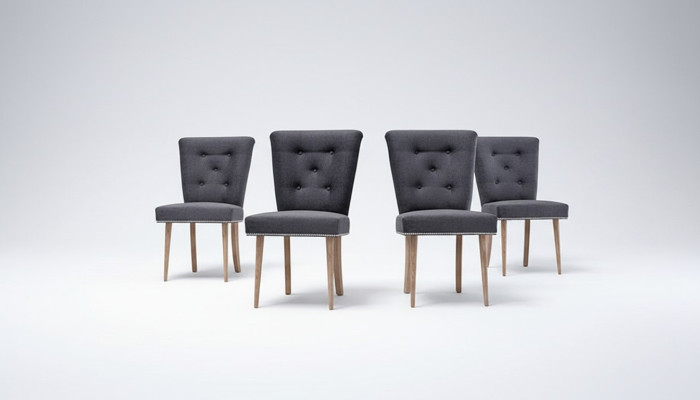 Conjunto de sillas Chesterfield Grupo 6x Sillones tapizados Grupo de asientos