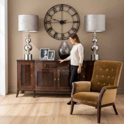 Aparador XXL Anrichte Cómoda Sala de Estar Armario Mueble Estantería Madera Estilo Antiguo Diseño.