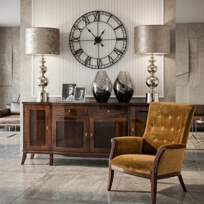 Aparador XXL Anrichte Cómoda Sala de Estar Armario Mueble Estantería Madera Estilo Antiguo Diseño.