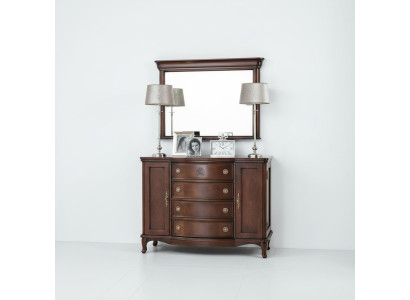 Espejo + cómoda Armario Cómodas Aparador Conjunto de dormitorio Madera Estilo antiguo Nuevo