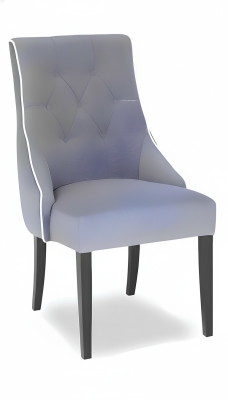 Silla de comedor industrial 2x con asiento acolchado modelo Chesterfield.