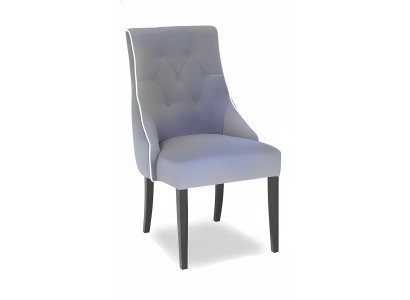 Silla de comedor industrial 2x con asiento acolchado modelo Chesterfield.