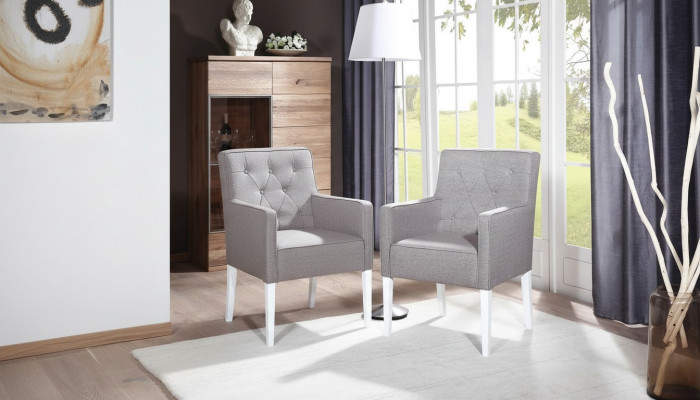 Conjunto de 2 sillas Chesterfield tapizadas de terciopelo, nuevas, grupo de sillas con respaldo.