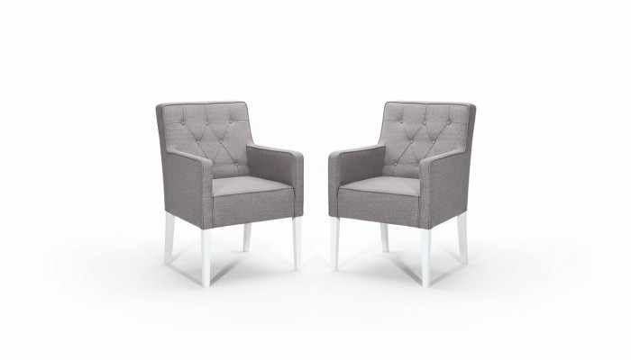 Conjunto de 2 sillas Chesterfield tapizadas de terciopelo, nuevas, grupo de sillas con respaldo.