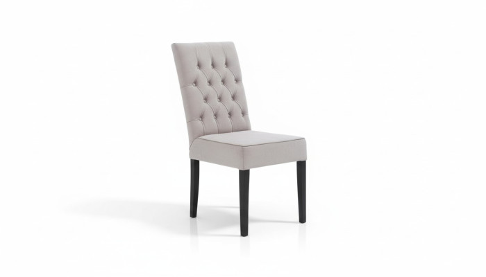 Chesterfield sillón de orejas de tela silla de cojín asiento de tela de terciopelo madera real sillas