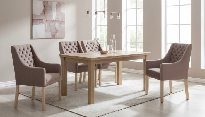 Chesterfield juego de sillas de diseño, conjunto de sillones tapizados, grupo de 4 sillas nuevas.