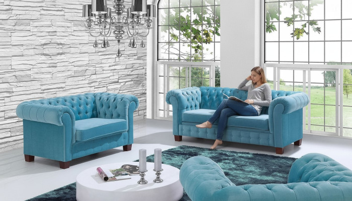 Conjunto de sofás Chesterfield 2+1+1, sofá, tapicería, conjunto de asientos, sofá, sillones.