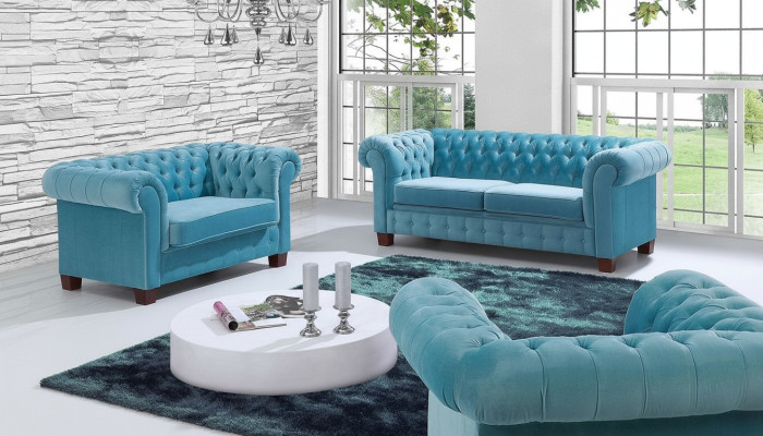Conjunto de sofás Chesterfield 2+1+1, sofá, tapicería, conjunto de asientos, sofá, sillones.