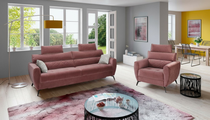 Diseño de sofá de cuero, asiento tapizado, conjunto de sofás 2+1+1, set de tapicería de cuero sintético.