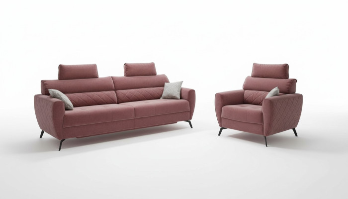 Diseño de sofá de cuero, asiento tapizado, conjunto de sofás 2+1+1, set de tapicería de cuero sintético.