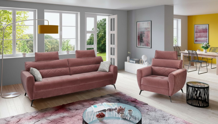 Sofá de diseño de cuero, tapizado, asiento 2+1, conjunto de sofás, conjunto de cuero sintético, nuevo.