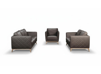 Diseño de sofá de cuero tapizado asientos 3+1+1 conjunto de sofás de cuero artificial
