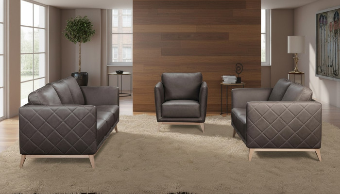 Sofá conjunto de 3+1 asientos en cuero sofás sofá de cojines.