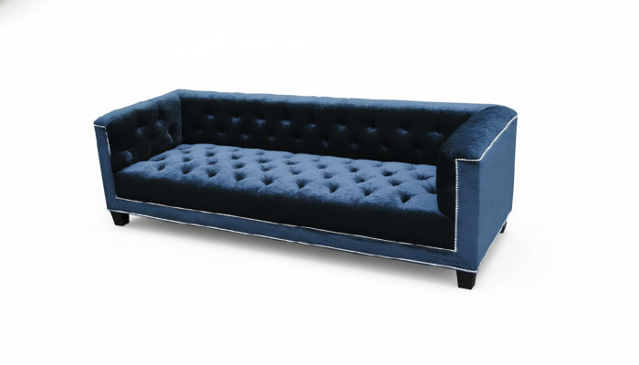 Elegante diseño sofá acolchado Chesterfield sofá sofás de tres plazas terciopelo