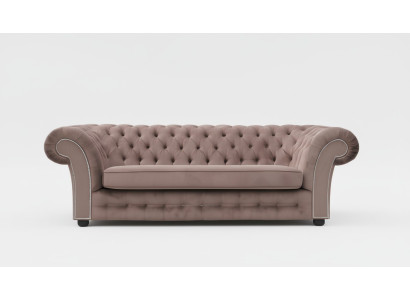 Sofá de 3 plazas de tela diseño sofá tapizado sofás textil moderno Chesterfield beige.