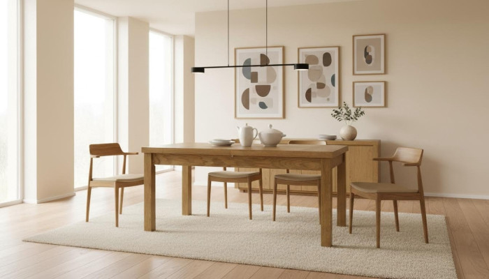 Mesa moderna de comedor de madera, mesa rústica de madera, mesas de comedor.