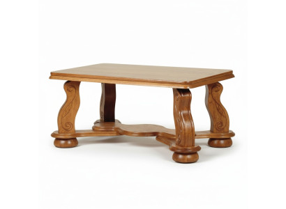 Mesa de madera real Mesa de café clásica Mesa auxiliar de sofá Madera hecha a mano