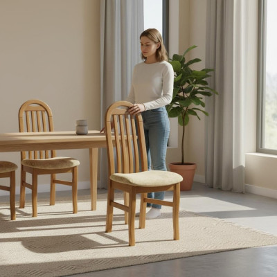 Sala de estar Grupo Set de sillas Juego de asientos Acolchado Sala de estar Madera 6 sillas
