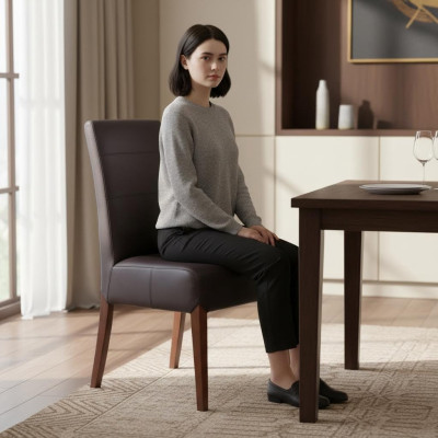 Silla de madera maciza de cuero sillas de comedor Diseñador de sillas Sillas de comedor.