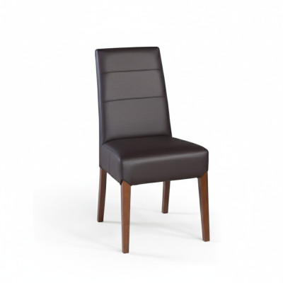 Conjunto de 4 sillas de madera maciza y cuero para comedor, sillas de diseño para comedor.