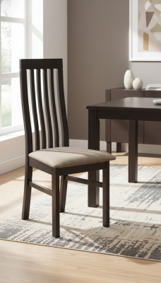 Juego de 2 sillas de comedor de madera maciza con tela, sillas de diseñador para comedor.