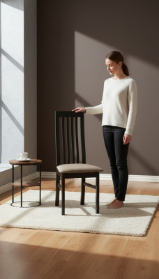 Grupo de comedor, conjunto de sillas, 4 sillas con respaldo, asiento acolchado, sólido