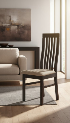 Conjunto de 8 sillas de comedor de madera maciza tapizadas, sillas de diseño para comedor.