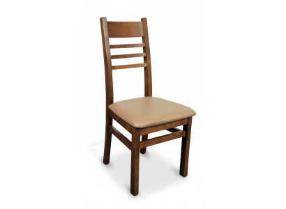 Juego de 4 sillas de comedor de madera maciza con tapizado de cuero, sillas de diseñador para el comedor, nuevas.