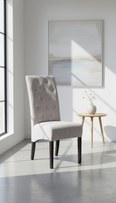 Silla de comedor de diseñador Chesterfield de madera maciza Silla de comedor Sillas de diseñador Tapizadas