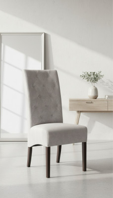 Silla 6x sillas Grupo Set Sala de estar - Comedor Juego de muebles de madera con respaldo de cuero textil
