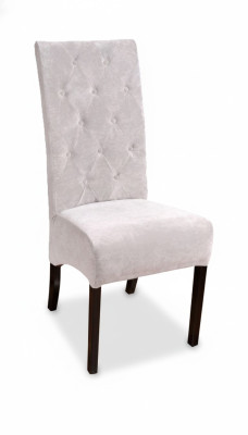Conjunto de 8 sillas de comedor de diseño Chesterfield de madera maciza, silla tapizada de diseñador.