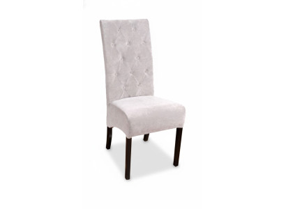Conjunto de 8 sillas de comedor de diseño Chesterfield de madera maciza, silla tapizada de diseñador.