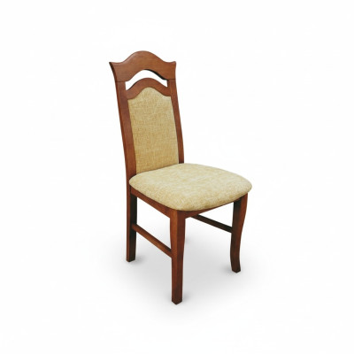 Grupo de comedor, diseño de silla, juego de 4 sillas con respaldo y asiento acolchado, macizo.