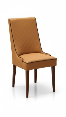 Conjunto de 6 sillas de diseñador de cuero tapizado para comedor de hostelería de madera cuero.