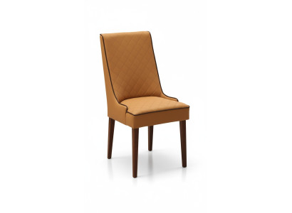 Conjunto de 6 sillas de diseñador de cuero tapizado para comedor de hostelería de madera cuero.