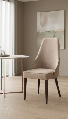 Silla Grupo 4 sillas Juego de sillas Sala de estar - Comedor Mueble de madera respaldo de cuero