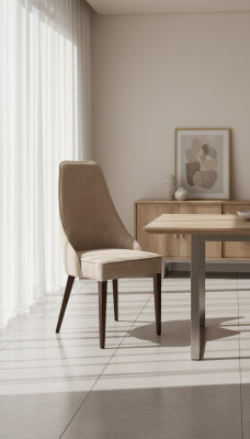 Conjunto de 6 sillas de diseño de cuero con respaldo, sillas de comedor de madera acolchadas para hostelería.