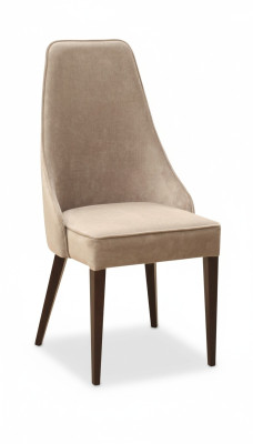 Conjunto de 6 sillas de diseño de cuero con respaldo, sillas de comedor de madera acolchadas para hostelería.