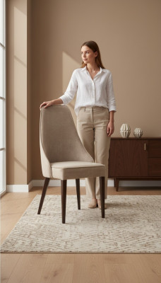 Conjunto de sillas de comedor de 8 piezas con tapizado para salón.