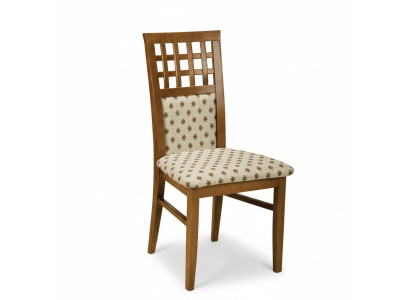 Conjunto de 4 sillas de diseñador de cuero con respaldo acolchado para comedor o restaurante de madera.
