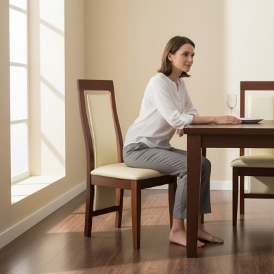 Sillas 4x Set Sillón Tapizado Silla Comedor Madera Maciza Restaurante