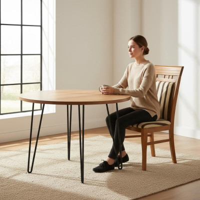 Set de sillas de diseño 4x Silla Madera Textil Sillas Tapizadas Tela Comedor de Hostelería.