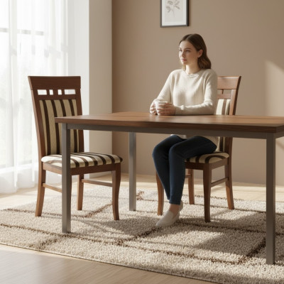 Set de 8 sillas de diseño silla tapizada sillas de comedor de hostelería tela maciza.