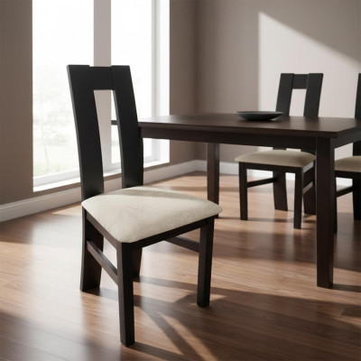 Diseño Set 4x Silla de madera con tela acolchada Sillas de comedor tapizadas en tela para la hostelería.
