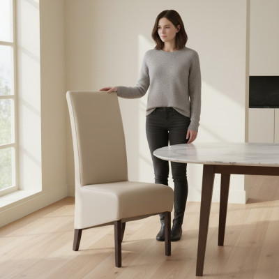 Diseño de silla, 4 sillas conjunto de sillas de cuero 100% nuevo para comedor